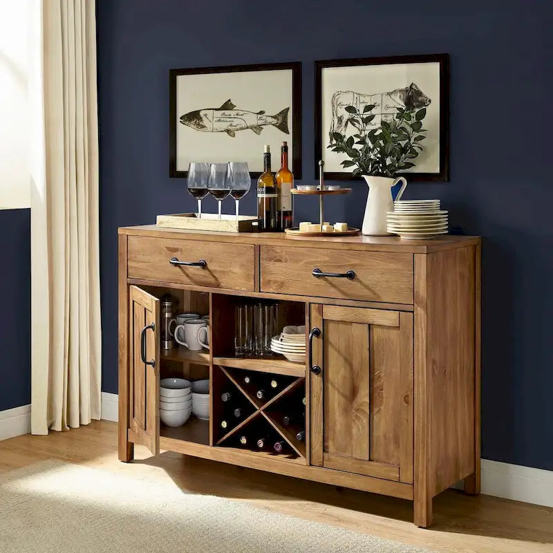 Credenza Crosley Roots con finitura naturale - 52 W x 18 D x 36 H