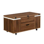 Multifunktionaler moderner Couchtisch mit Liftplatte, verborgenem Stauraum, 4 Hockern und Rollen – perfekt für moderne Wohnbereiche