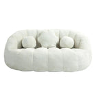 White 63.78  Chenille Upholstered Lounge Chair with High Density Foam