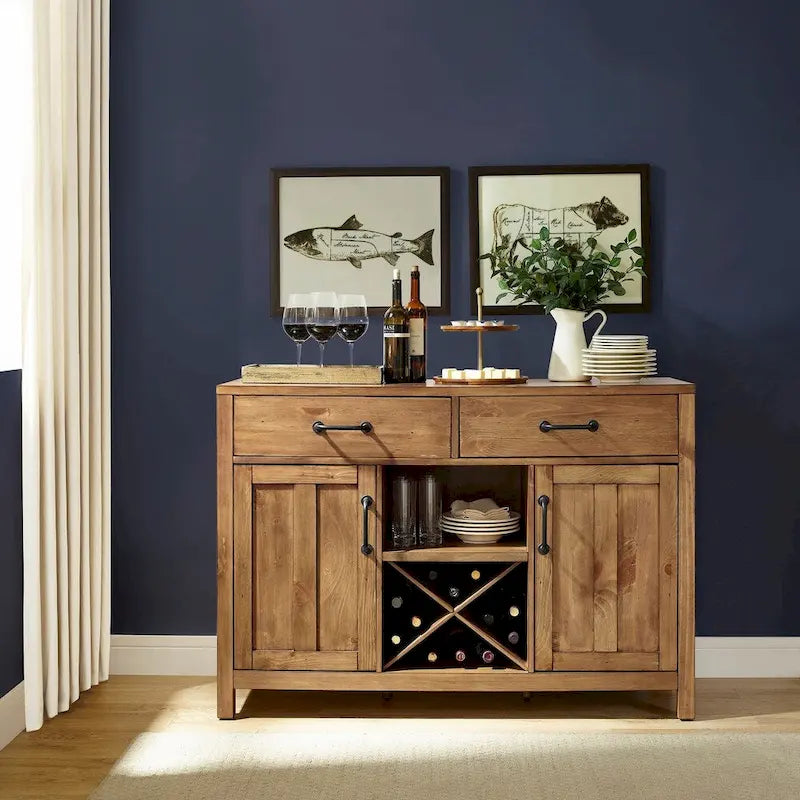 Credenza Crosley Roots con finitura naturale - 52 W x 18 D x 36 H