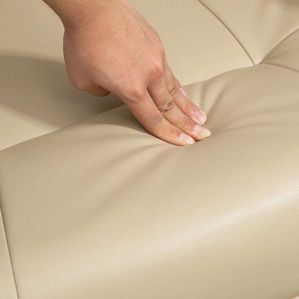 HomCom verstelbare handmatige relaxstoel van imitatieleer met draaivoet en comfortabele, ontspannende voetensteun