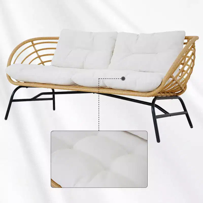 GRANDPATIO vanjski pleteni set za terasu od 5 dijelova s dvosjedom