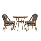Commerciële bistroset voor binnen en buiten met tafel en vier stoelen