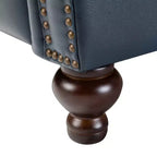 Set van 2 moderne Elisabete-fauteuils met hoge rugleuning van echt leer en vintage spijkerkopafwerking voor woonkamer en slaapkamer| ART OF LIVING DESIGNS