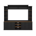 ModernLuxe 4-in-1 Farmhouse Entertainment Center Wall Unit, Fits TVs Up to 70, TV Stand Media Console w/ Adjustable Shelves & Drawers
