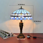 HomeyFad Vintage-Tischlampe mit 2 Leuchten, Edelstahlsockel und gläsernem Kuppelschirm