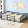 Luxystar Montessori-Bett in voller Größe mit niedrigem Profil, Sicherheitsgittern und Kopfteil