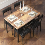 Set da pranzo rettangolare per 4 persone con sedie imbottite