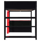 Luxystar Full Gaming Loft Bed with Desk, Storrage Shelves and Lights