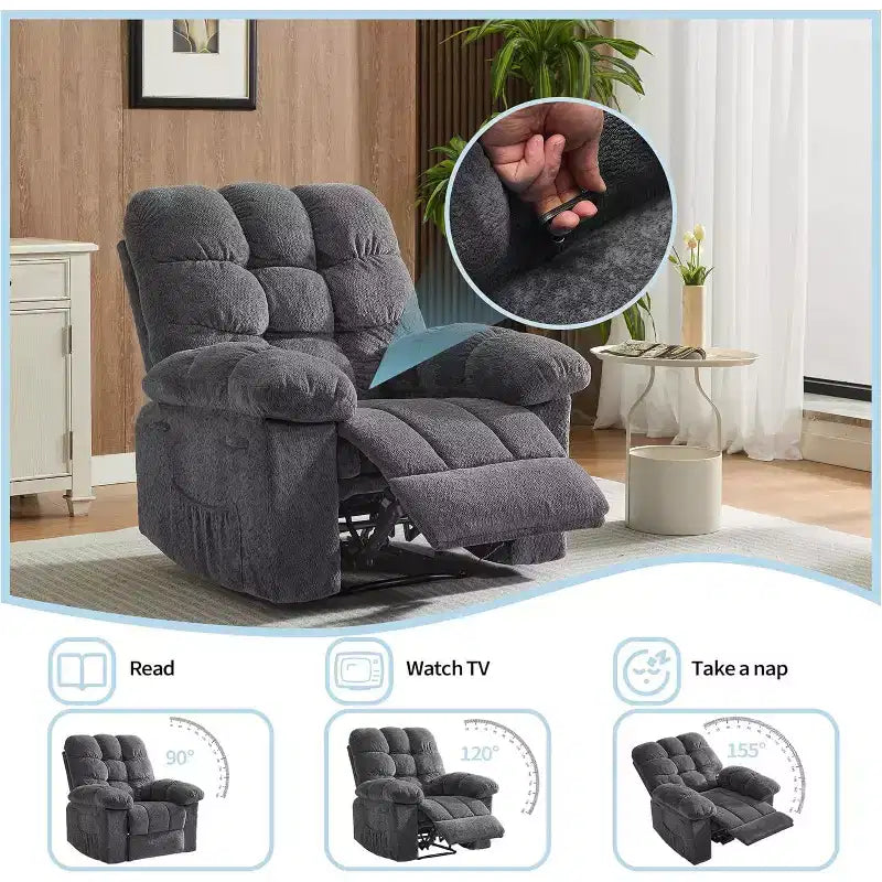 Ručni naslonjač, ergonomski naslonjač od prozračne tkanine s bočnim džepovima, jednokrevetna sofa, prikladna za dnevni boravak ili spavaću sobu