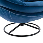Okak fluwelen fauteuil met voetenbankje, moderne armloze woonkamerstoel in mid-centurystijl, zachte comfortabele stoel om tv te kijken en te gamen