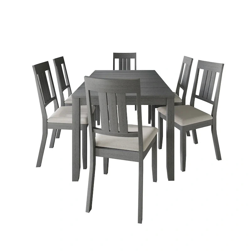 CraftPorch klassisches 7-teiliges Esszimmer-Set aus Holz