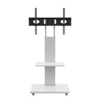 TV-Ständer für 32–75-Zoll-Fernseher, höhenverstellbarer mobiler TV-Wagen mit Schublade und Rollen für Wohnzimmer, Schlafzimmer und Büro – ModernLuxe