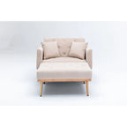 Velvet Upholstered Tufted Living Room Sleeper Sofa Chair With Rose Golden feet