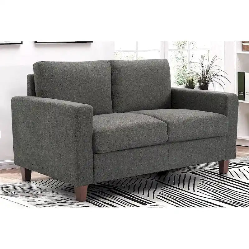 Divanetto moderno di metà secolo Miles, divano a 2 posti con cuscini dello schienale reversibili, grande