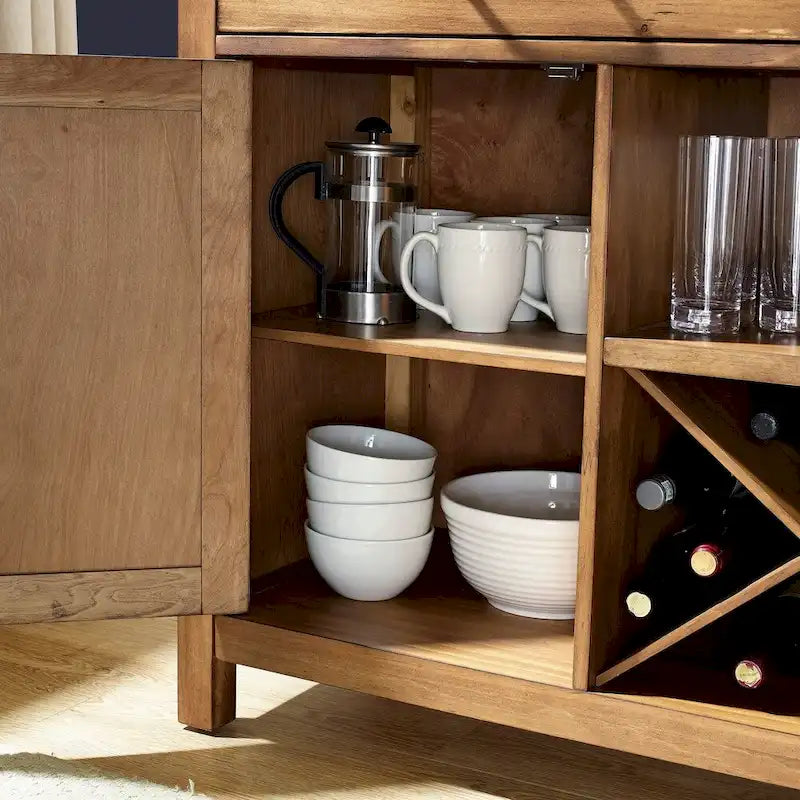 Credenza Crosley Roots con finitura naturale - 52 W x 18 D x 36 H