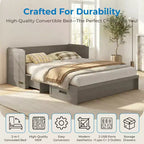 Mjkone Queen Size Convertible Murphy Cabinet Bed with Mattress, USB Charging, Storage Drawers