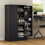 HOMCOM 41 Kitchen Pantry, 2-Door Kitchen Cabinet with 5-tier Storage Shelving, 12 Spice Racks and Adjustable Shelves for Dining Room
