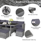 Costway 7-delige eethoek voor de patio van rotan, modulaire bank, fauteuil en voetenbank - Bekijk de details
