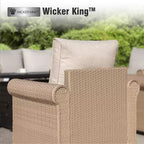 Captiva Designs 6-teiliges luxuriöses Polyrattan-Sitzmöbel-Set für die Terrasse mit Sofa, geschwungenen Armlehnen und Sitzkissen