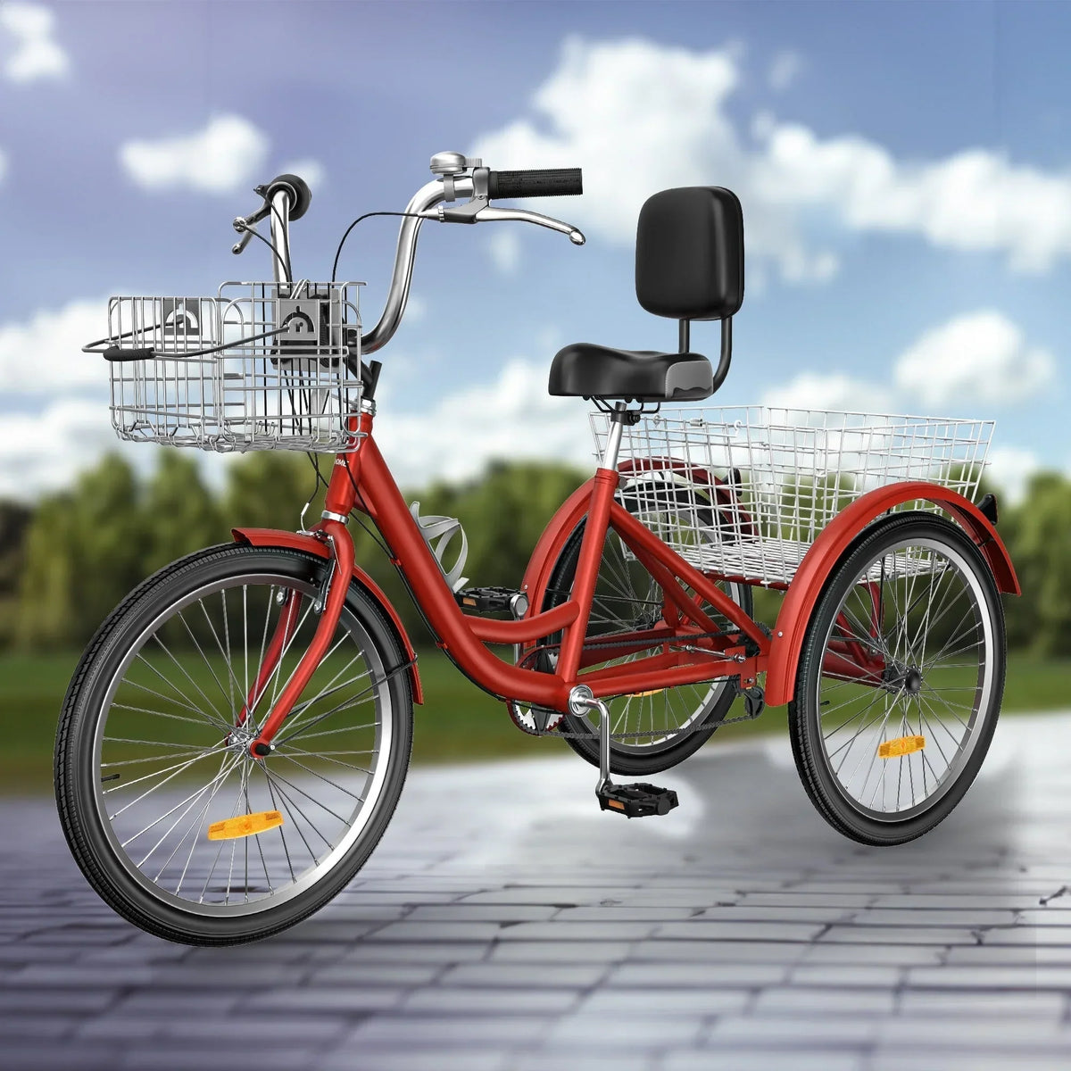 26-Zoll-Dreirad für Erwachsene, 3-Rad-Fahrrad mit 7 Gängen
