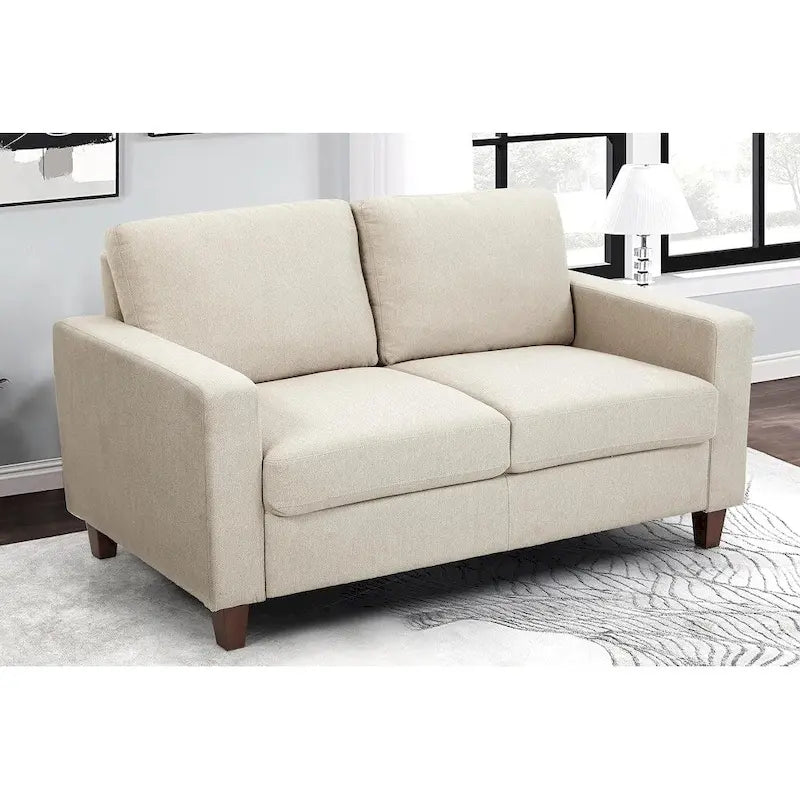Divanetto moderno di metà secolo Miles, divano a 2 posti con cuscini dello schienale reversibili, grande