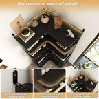 6-tier Corner Bookshelf, Space-saving Display Shelving Unit