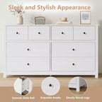 Modern 8-Drawer Dresser for Bedroom, Wide Wood Chest of Drawers with Deep Storage, Freestanding Organizer Cabinet Furniture for Living Room
