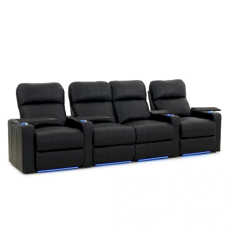 Set di poltrone reclinabili elettriche in pelle per home theater Octane Turbo XL700 (fila da 4)