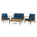 Willowbrook Outdoor Acacia Wood 4 Seater Chat Set by Christopher Knight Home