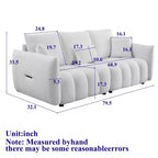 Sufan modern GDFStudio Alanna 79.5 miksi b’drapp Teddy għal 3 persuni b’imħaded
