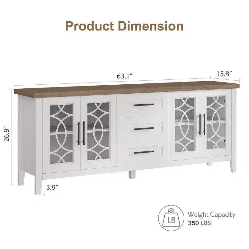 TV-meubels met opbergladen, entertainmentcenter, TV-consoletafel voor woonkamer of slaapkamer, opbergkast