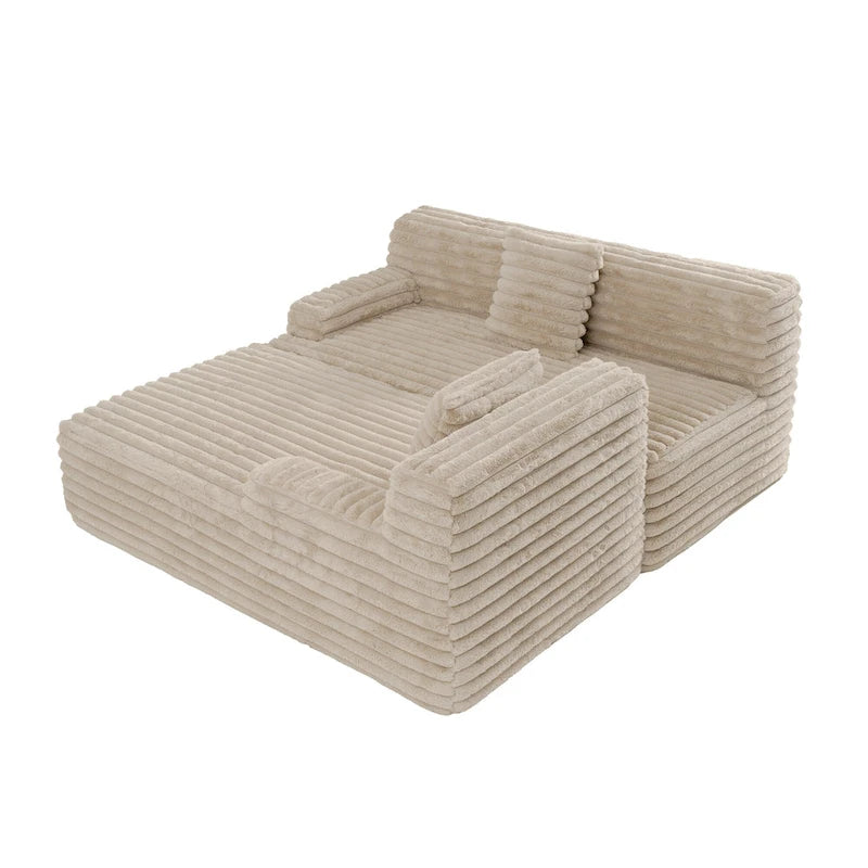 Modularna kutna sofa Cloud, moderna tapecirana sofa s 2 ukrasna jastuka, slobodno kombinirajuća modularna sofa u obliku slova L