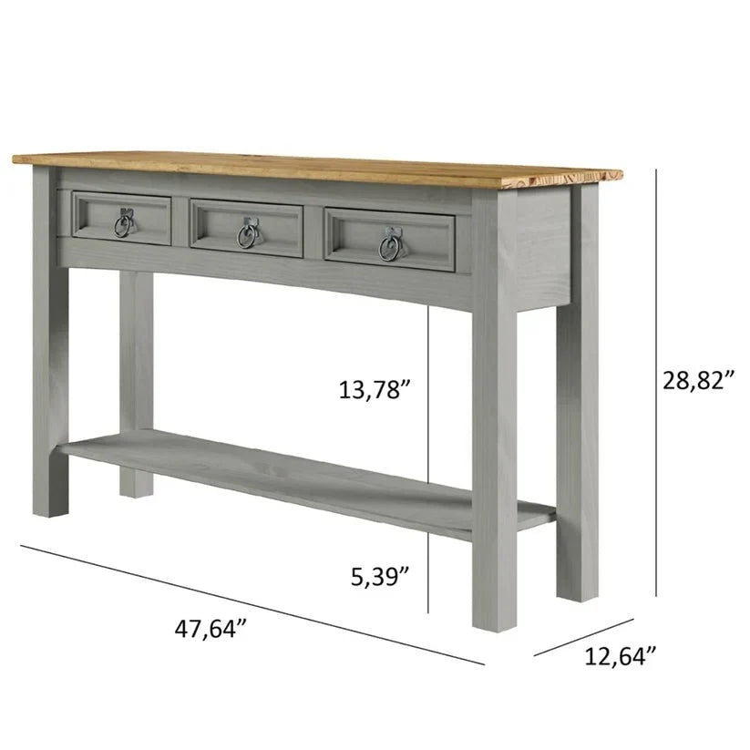Houten haltafel, consoletafel met 3 laden Corona | Furniture Dash - N.v.t.