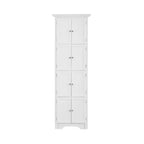 Tall Corner Storage Cabinet with 8 Doors and 4 Shelves