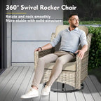 XIZZI 9-piece Outdoor Patio Furniture Conversation Set with Swivel Chair