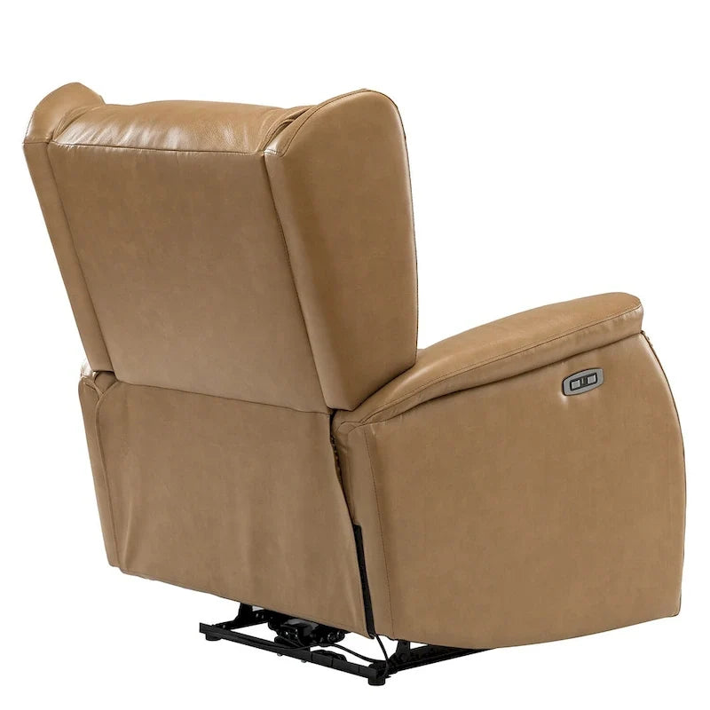 Eduardo elektrischer Relaxsessel aus echtem Leder mit USB-Anschluss, 2er-Set