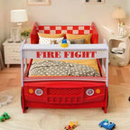 GDFStudio Juna Einzelbett-Feuerwehrbett mit LED-Beleuchtung
