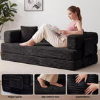 80.7 5-in-1 Convertible Sleeper Sofa Bed 鈥?Corduroy, 1200 lbs, No Assembly