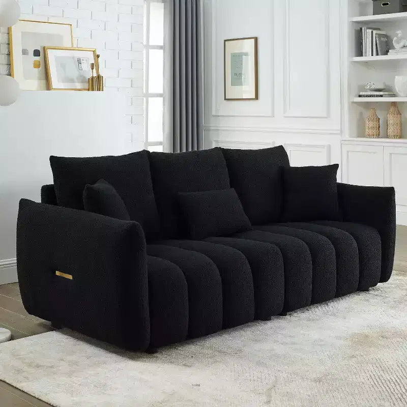 Sufan modern GDFStudio Alanna 79.5 miksi b’drapp Teddy għal 3 persuni b’imħaded