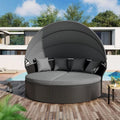 Set da conversazione da esterno Nuon da 4/5 pezzi, set con divano letto in vimini e baldacchino, di Havenside Home