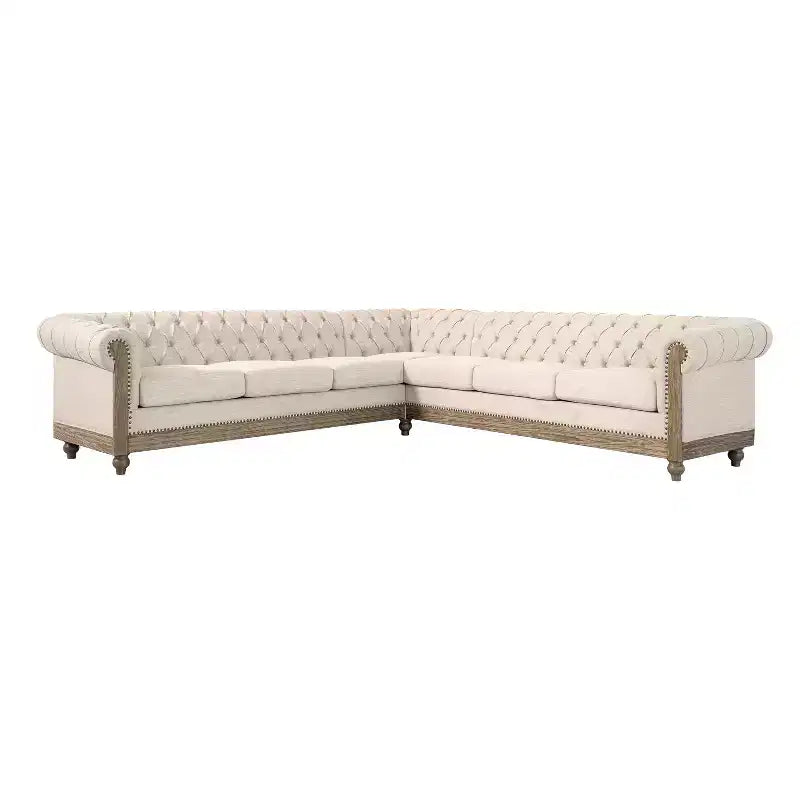 Velika retro modularna sofa Mirod s drvenim nogama, udoban modularni dizajn za dnevni boravak, salon i obiteljske prostore