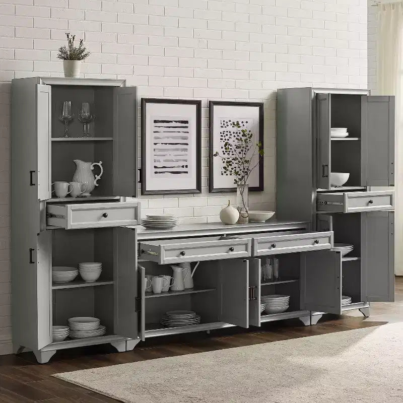 Set da 3 pezzi Tara di credenza e dispensa effetto usurato - Crosley