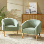 Sheila moderner 30 W Bouclé-Sessel mit Beinen aus Massivholz, 2er-Set von HULALA HOME