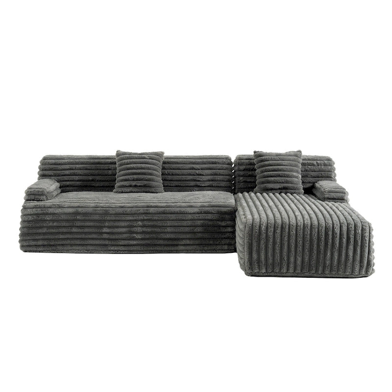 Modularna kutna sofa Cloud, moderna tapecirana sofa s 2 ukrasna jastuka, slobodno kombinirajuća modularna sofa u obliku slova L