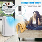 Costway draagbare airconditioner van 8000 BTU (11.500 BTU ASHRAE) met twee slangen, 3-in-1-airconditioningunit met afstandsbediening