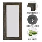 71x31 inch Solid Wood Right Angled Rectangular Used Brown Full-length Mirror (without Bracket)