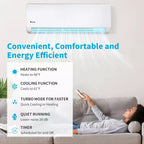 Karl Home 3-zone 28000 BTU 20 SEER2 mini-splitairconditioner met warmtepomp (9K+9K+18K)