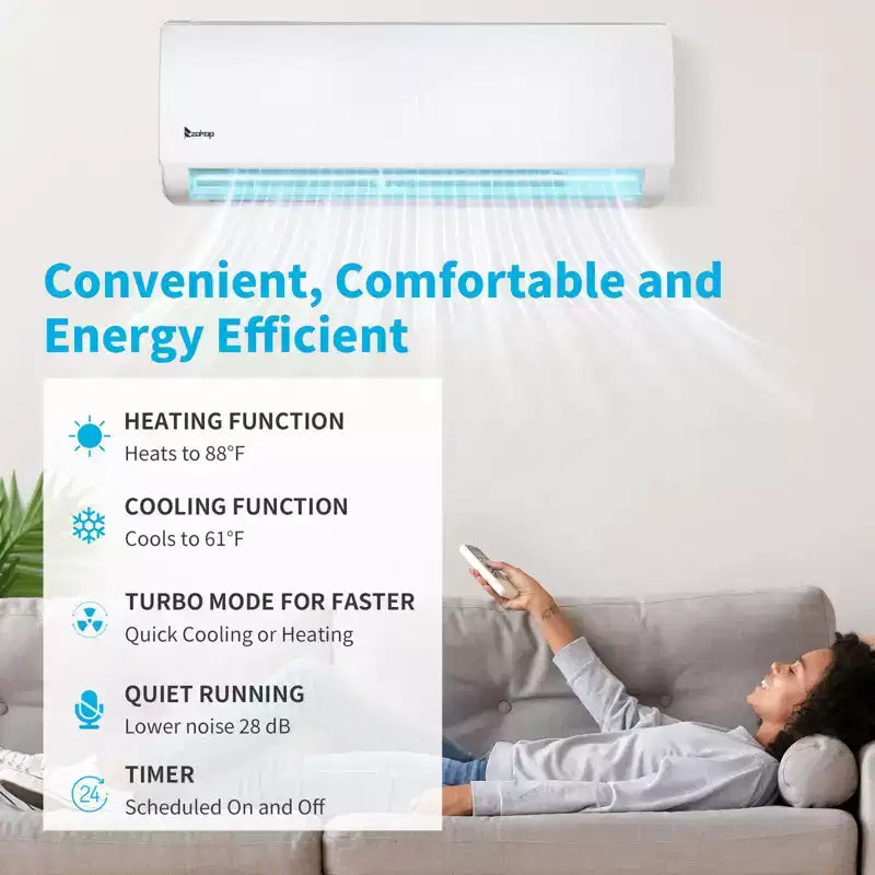 Karl Home 3-zone 28000 BTU 20 SEER2 mini-splitairconditioner met warmtepomp (9K+9K+18K)