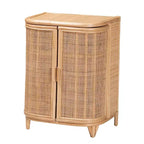 bali & pari Yanka natuurlijke rotan opbergkast, naturel: handgemaakt, 2 planken, bohemian design